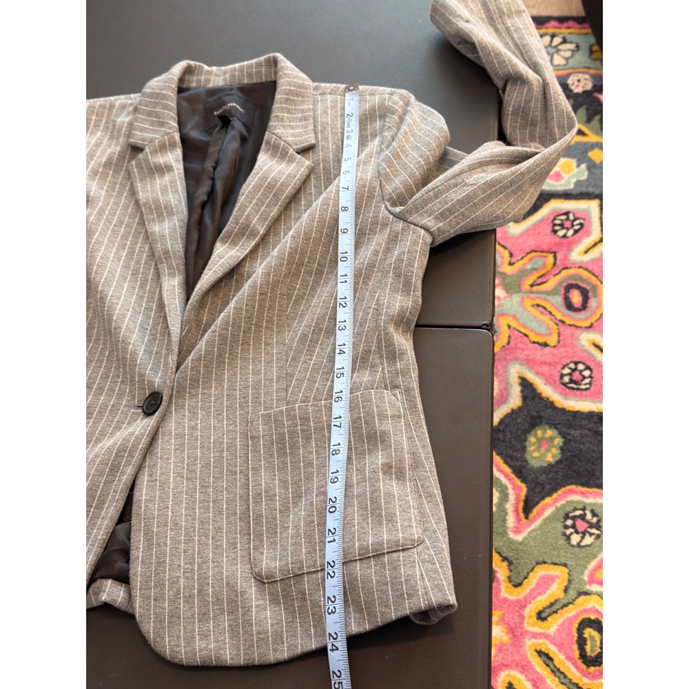 Banana Republic Pinstripe Knit Blazer Women's Gray White Office Career Preppy 12 - Picture 12 of 12